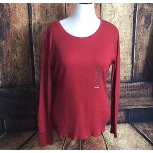 Natural Reflections Red Scoup Neck  Sweater Long Sleeve Size L